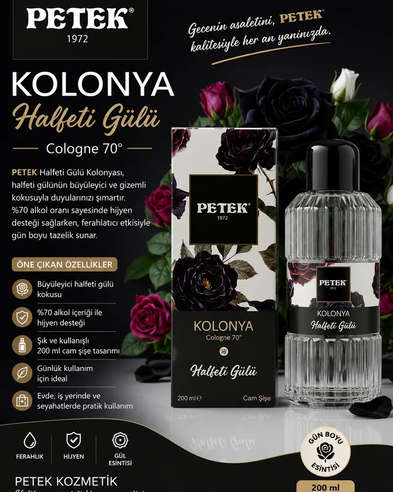 Petek parfümlü cam şişe Halfeti gülü kolonyası — fotoğraf 1