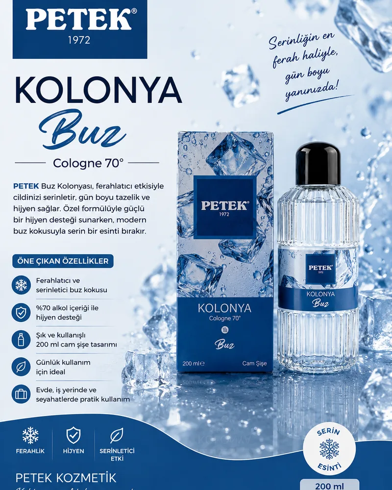 Petek parfümlü cam şişe buz kolonyası — fotoğraf 1