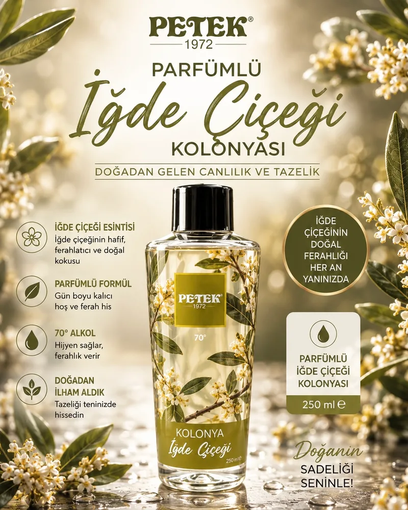 Petek kozmetik Petek parfümlü iğde çiçeği kolonyası