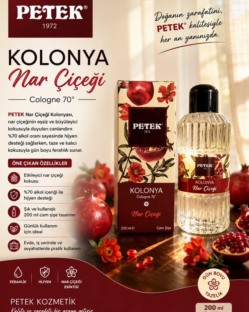 Petek parfümlü cam şişe nar çiçeği kolonyası — fotoğraf 1