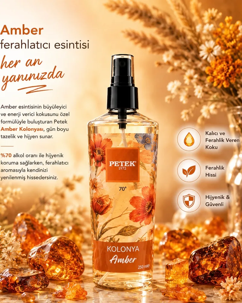 Petek parfümlü sprey 250 ml amber kolonyası — fotoğraf 2