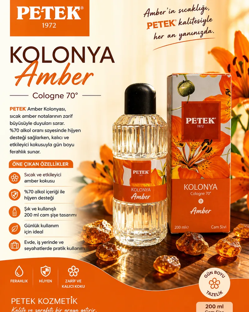Petek parfümlü cam şişe amber kolonyası — fotoğraf 1