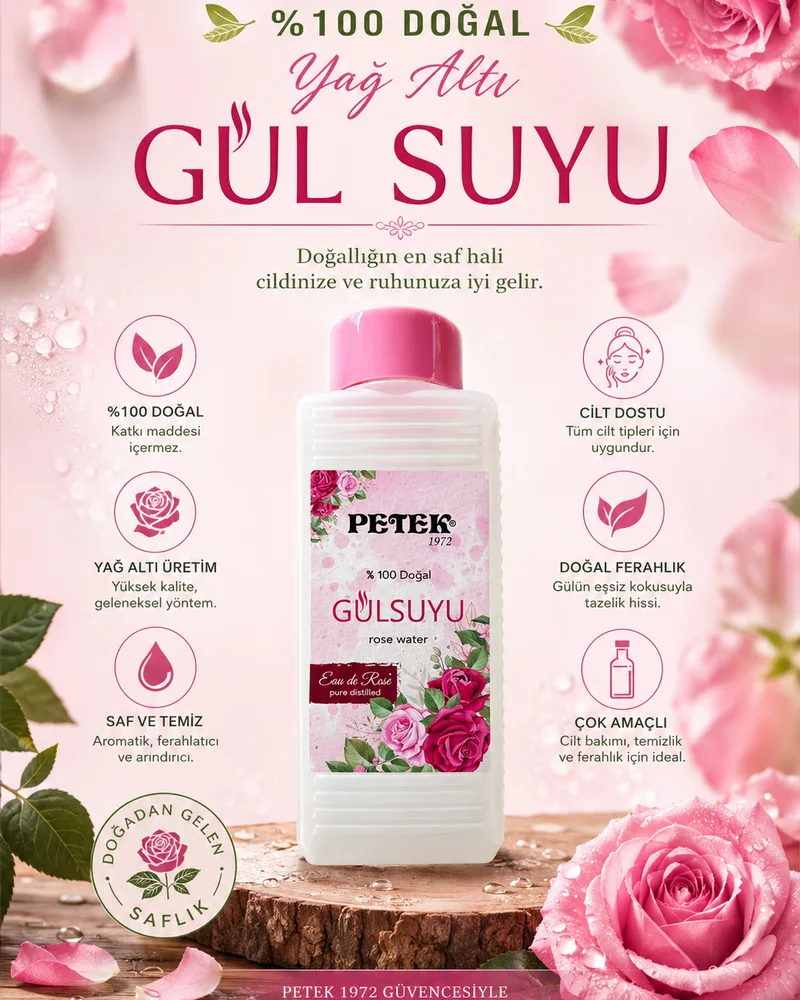 Petek Petek %100 Doğal gül suyu