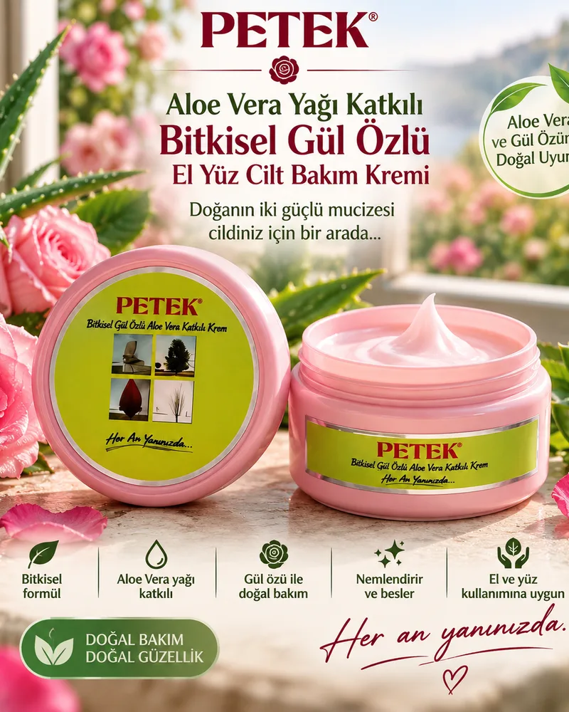 Petek gül özlü aleovera katkılı bakım kremi