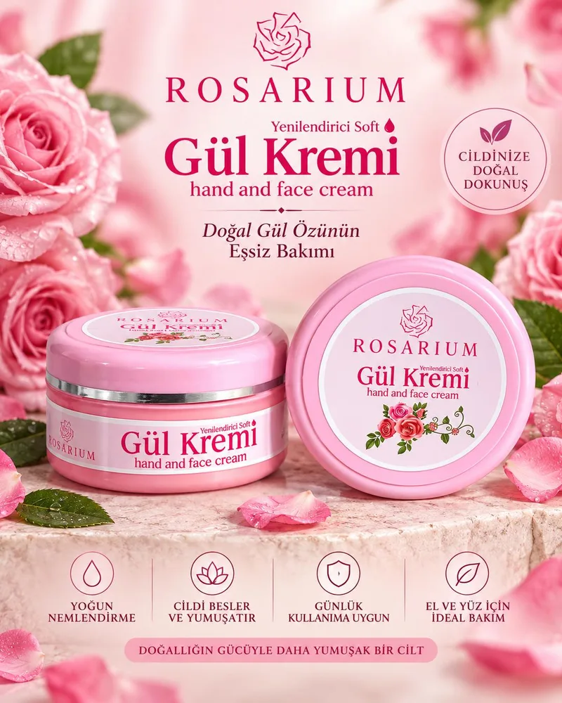 Rosarium Petek el yüz kullanılabilir nemlendirici çanta boy gül kremi