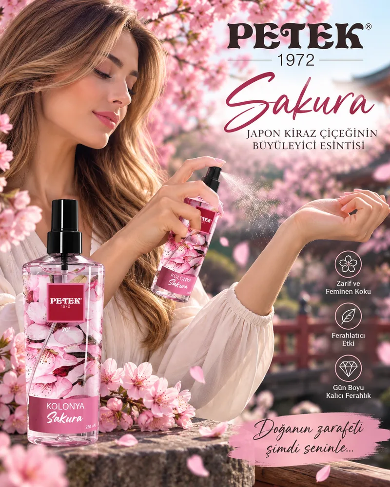 Petek Kozmetik Petek parfümlü Sprey Sakura kolonyası